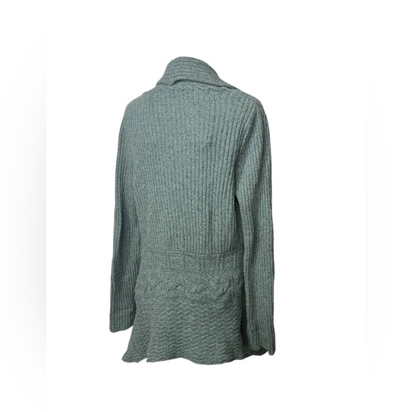 ANTHROPOLOGIE Chunky Knit Wool Blend Open Front Cardigan Bird Label | Gr… - Picture 7 of 7